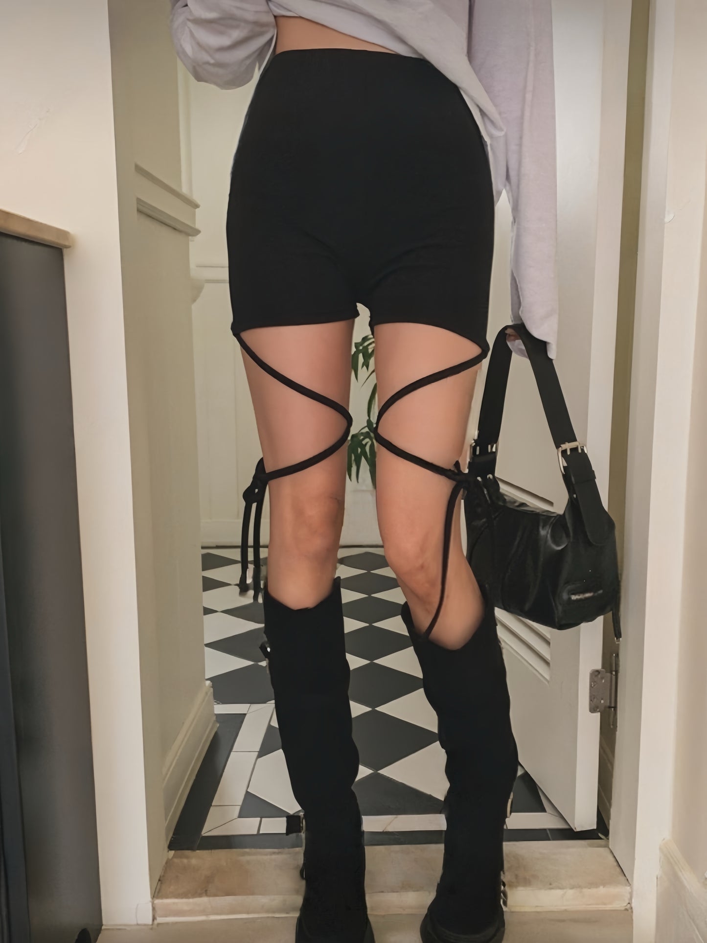 Tied Bubble Bike Shorts
