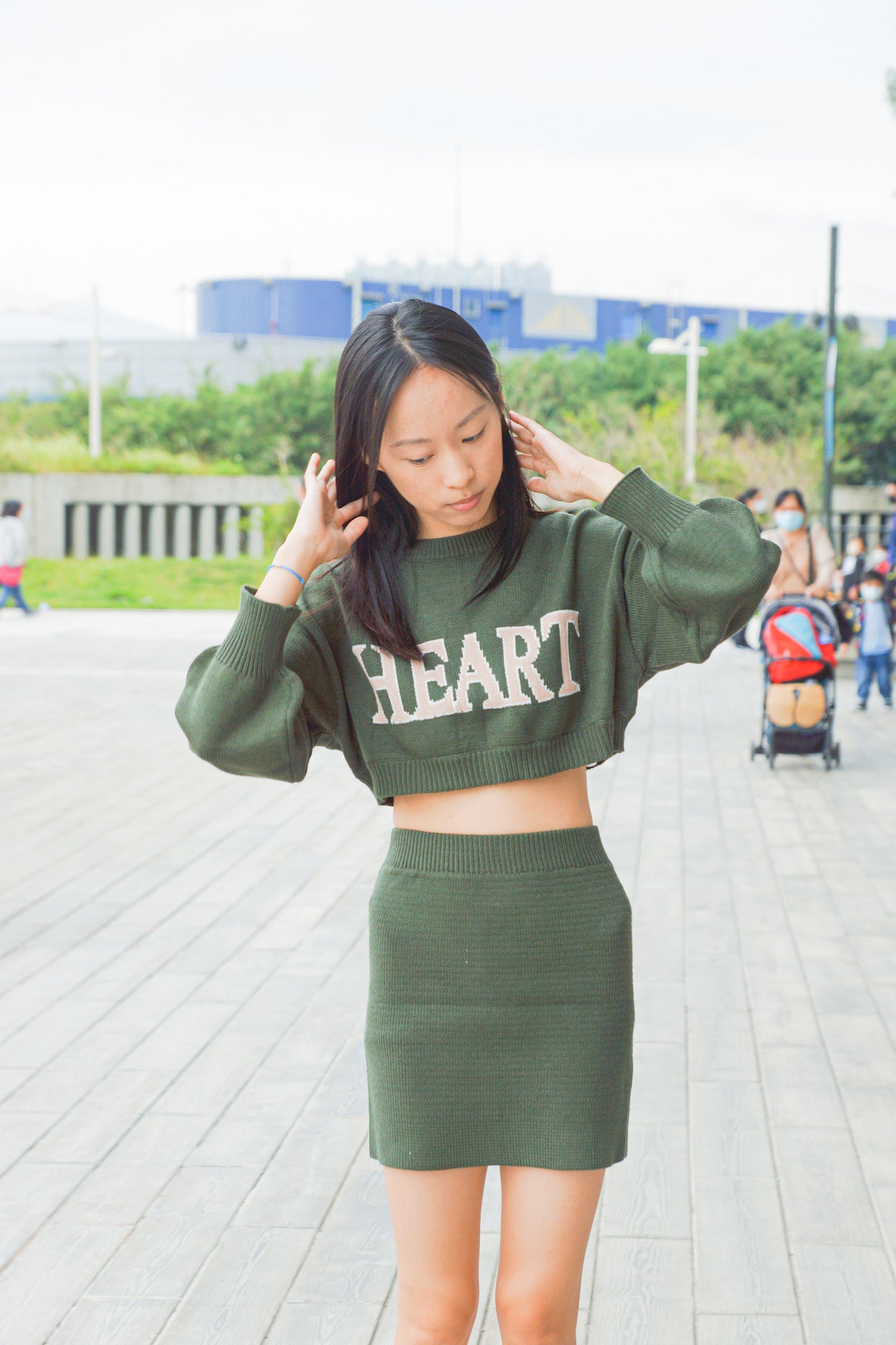 Sweetheart Cropped Knit Set - Apple’s Farm