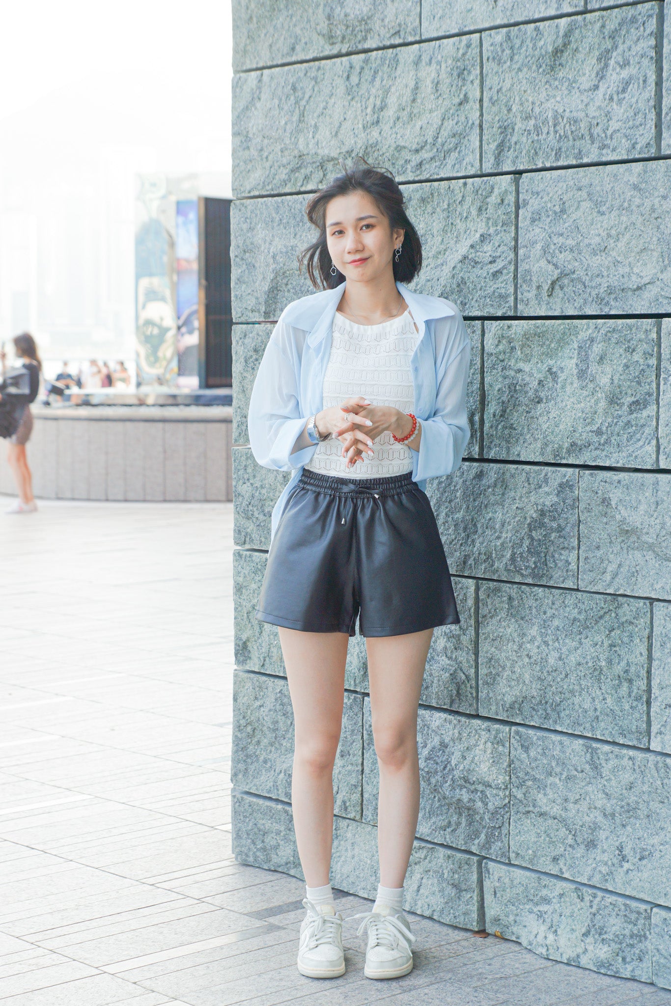 Elastic Leather Shorts - Apple’s Farm