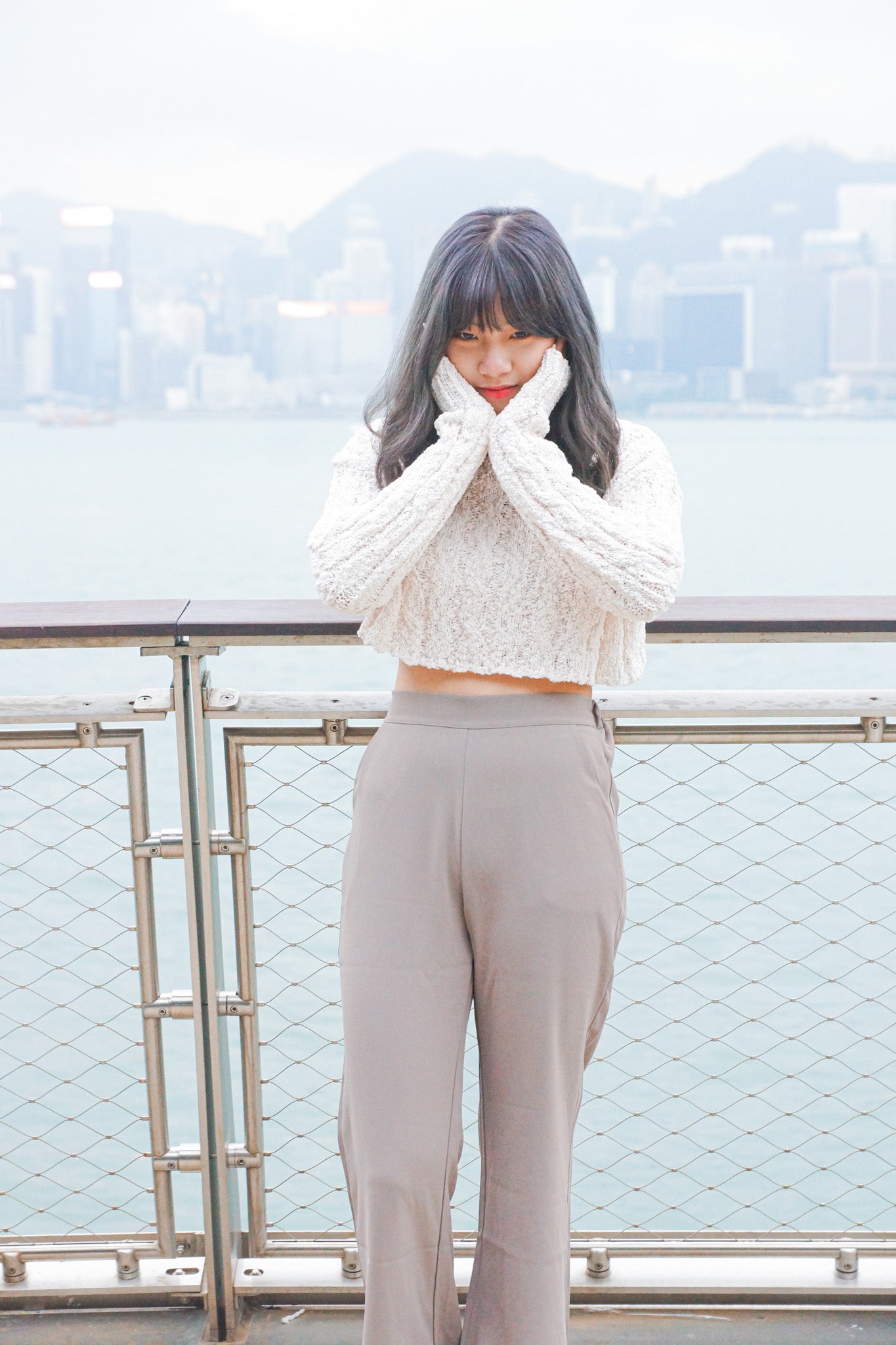 Fluffy Cropped Knit Sweater - Apple’s Farm