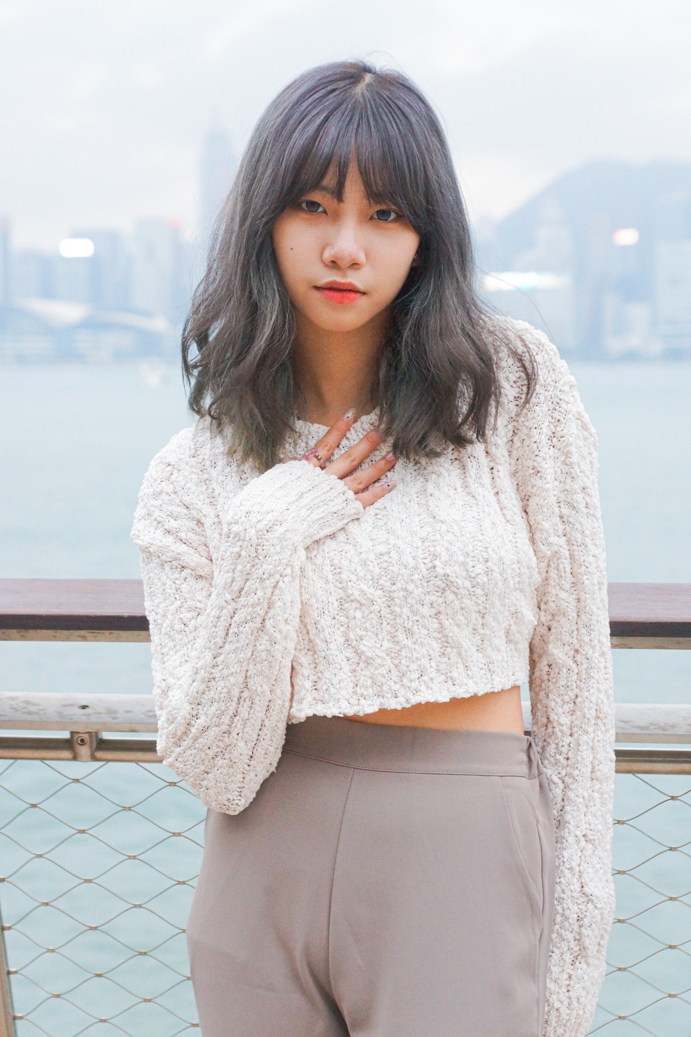 Fluffy Cropped Knit Sweater - Apple’s Farm