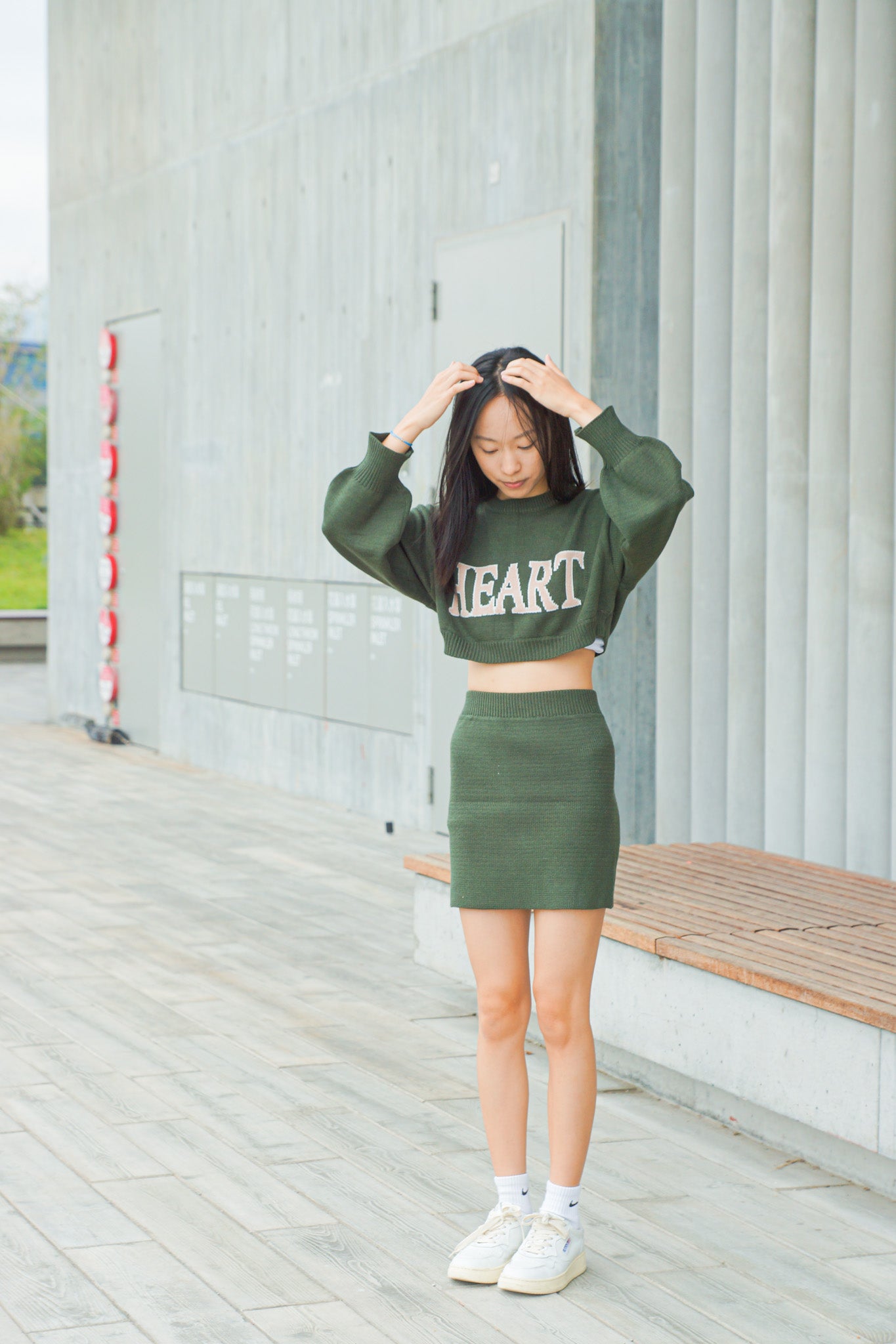 Sweetheart Cropped Knit Set - Apple’s Farm