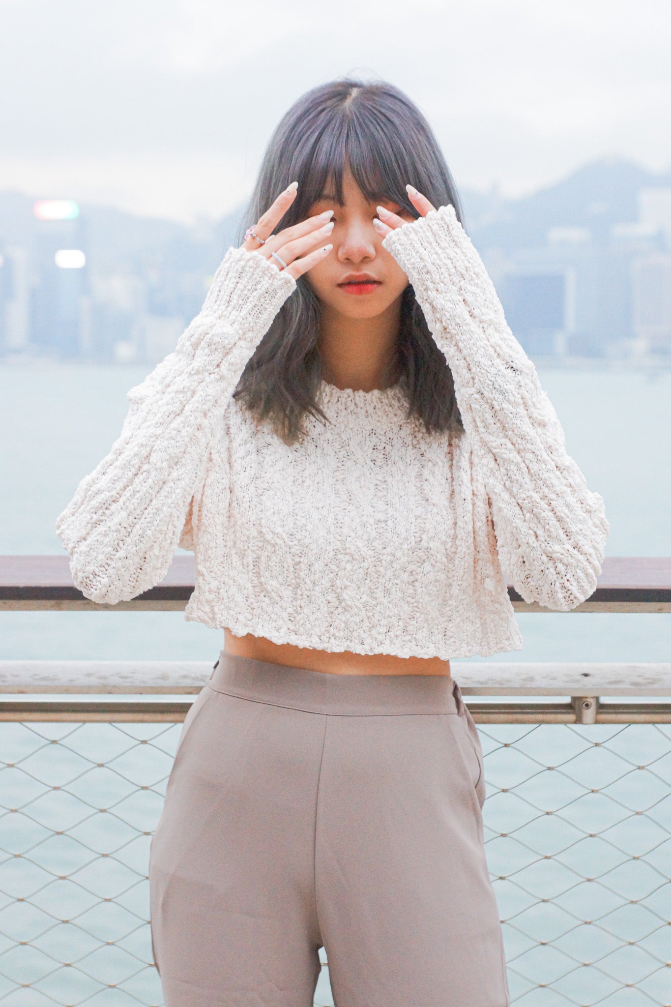 Fluffy Cropped Knit Sweater - Apple’s Farm