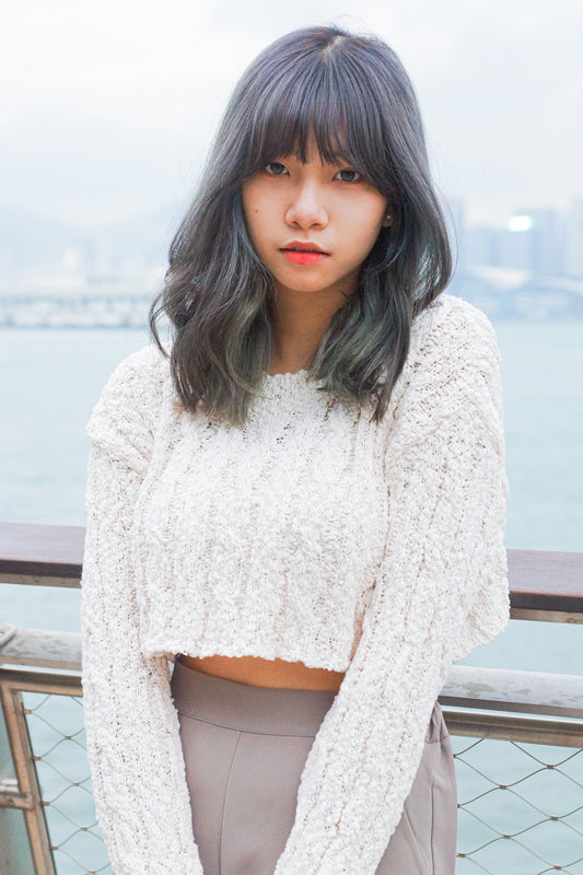 Fluffy Cropped Knit Sweater - Apple’s Farm 