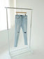 Light Blue Denim Jeans With Slash Details - Apple’s Farm 